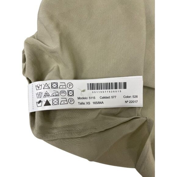 Massimo Dutti Womens Boxy Shirt blouse XS Green Flowing wide sleeve 5115/577 NWT - Picture 6 of 13